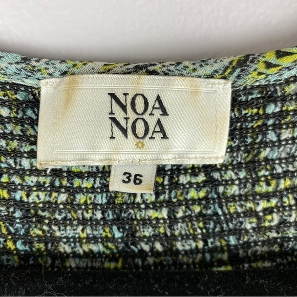 NOA Noa Green Boho Embroidered Semi Sheer Viscose Blouse Medium - Picture 5 of 11